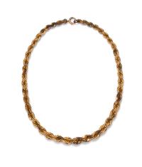 A Collection of 14 Karat Yellow Gold Rope Chains, 84.10 dwts.