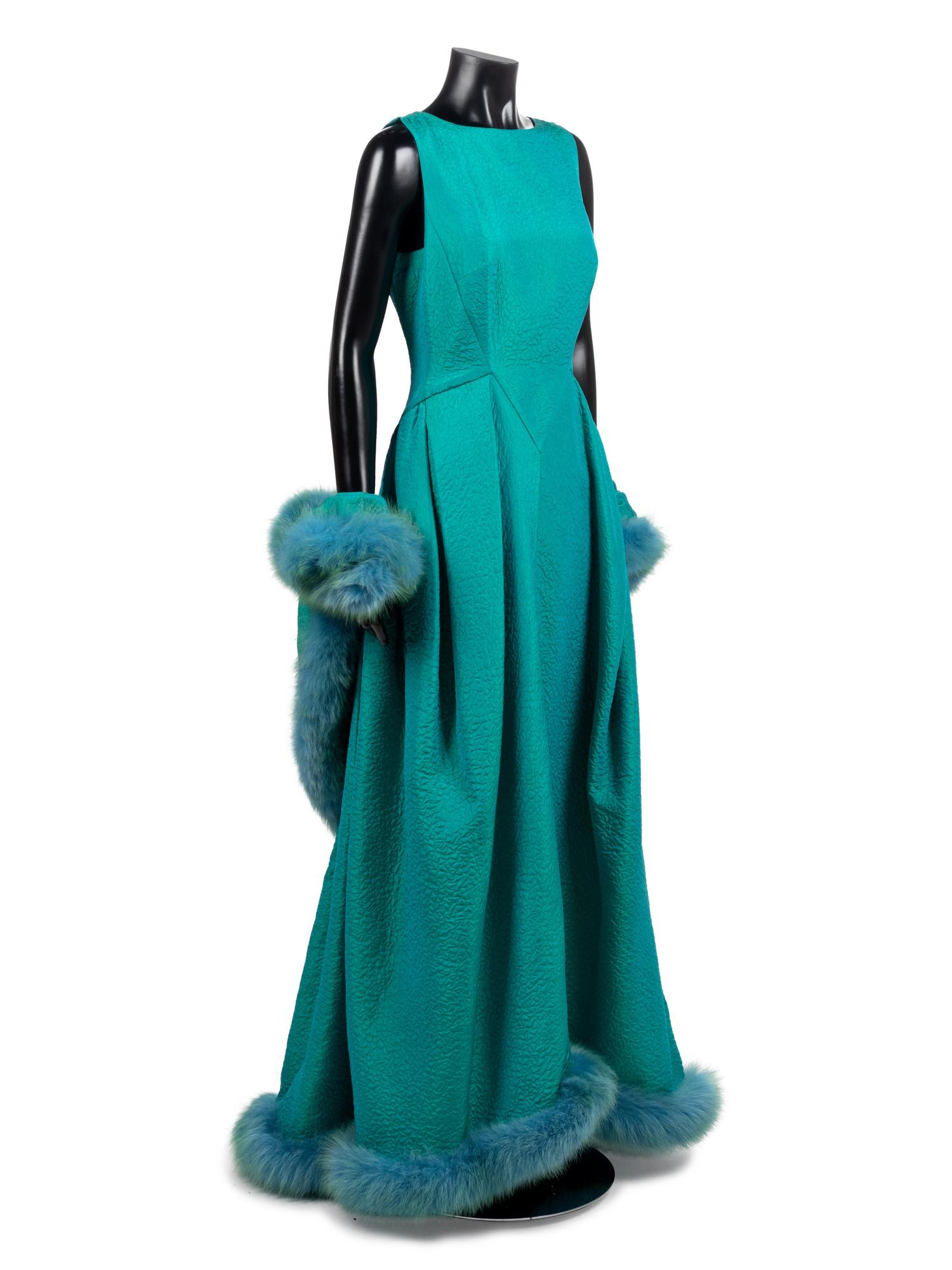 Mario Borsato Evening Dress and Wrap, Trimmed with Fur, 1990s