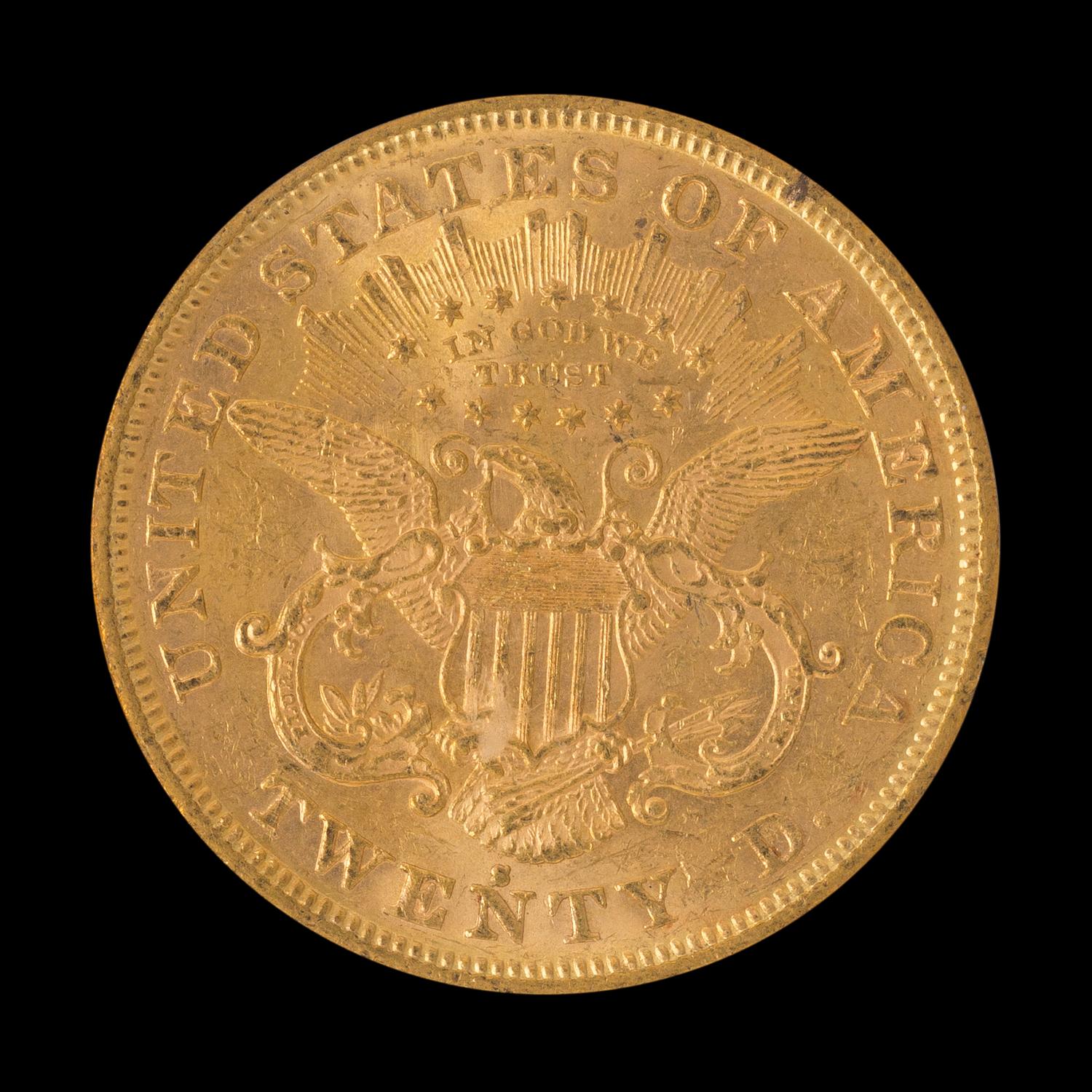 A United States 1872-S Liberty Head $20 Gold Coin