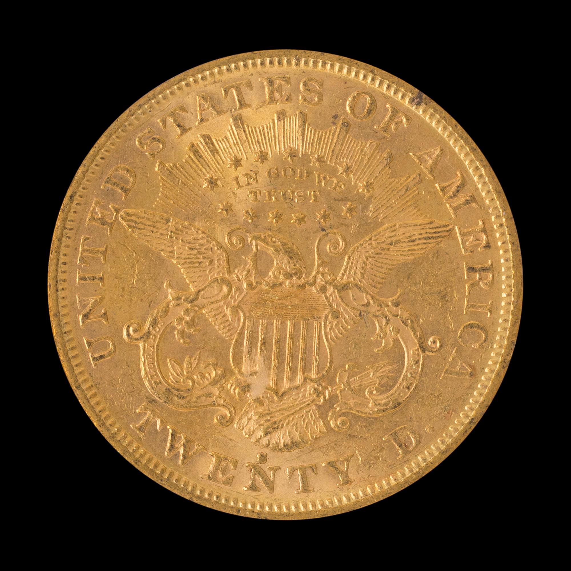 A United States 1872-S Liberty Head $20 Gold Coin