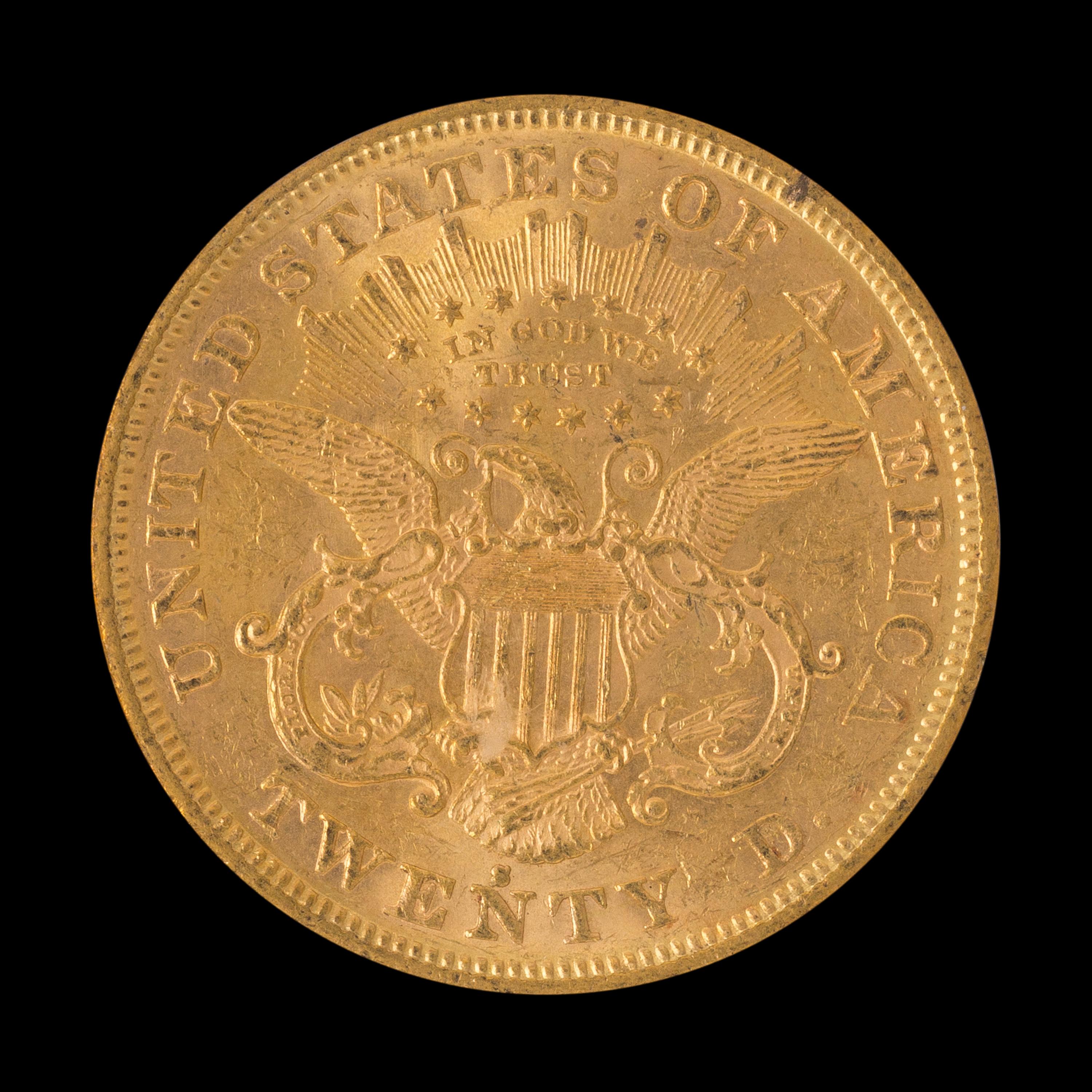 A United States 1872-S Liberty Head $20 Gold Coin