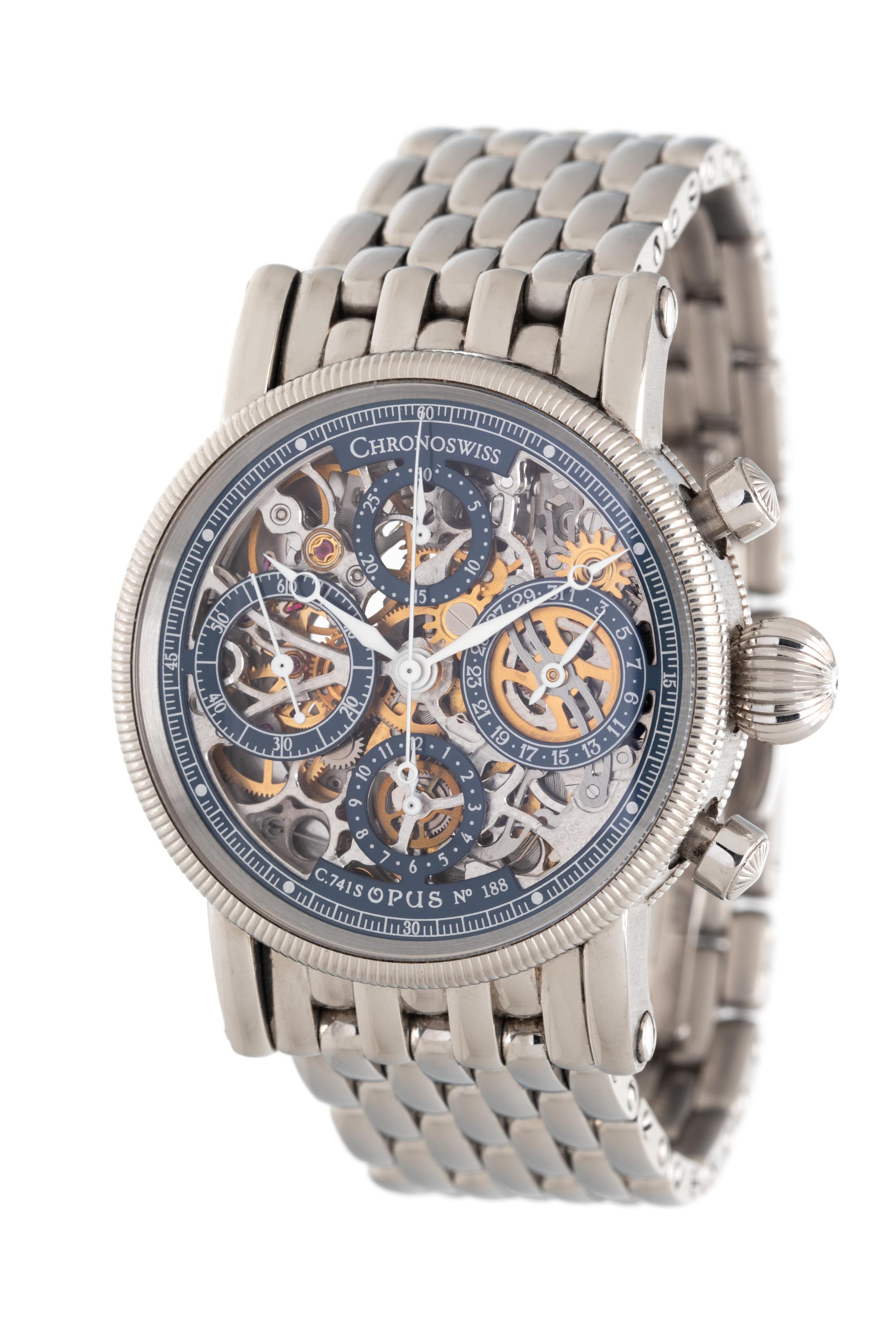 CHRONOSWISS, STAINLESS STEEL REF. 7523 'OPUS' CHRONOGRAPH WRISTWATCH