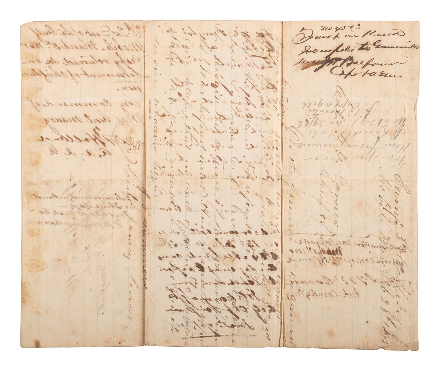 [CIVIL WAR]. A group of 4 items identified to CSA Private William V. Yates, 3rd Missouri Infantry, incl. war-date documents and tintype.