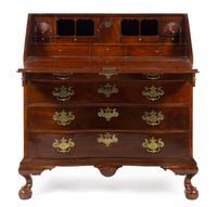 An American Mahogany Slant Front Bureau Height 44 1/4 x width 21 x depth 21 inches. — 19TH CENTURY