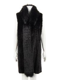 J. Mendel Mink Fur Sleeveless Tunic with Raccoon Fur Collar