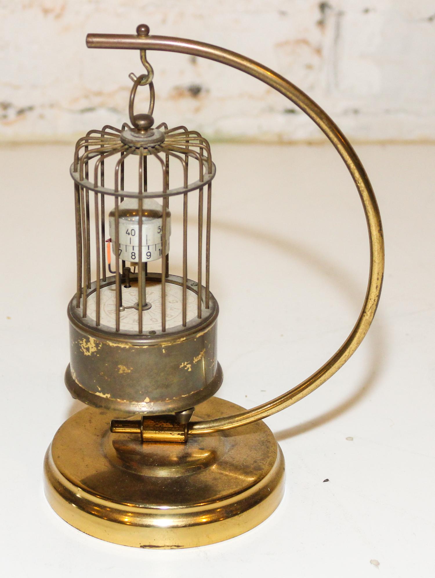 A German Brass Bird Cage Clock Height 8 inches. — J. KAISER G.M.B.H., VILLINGEN