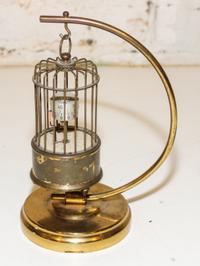 A German Brass Bird Cage Clock Height 8 inches. — J. KAISER G.M.B.H., VILLINGEN
