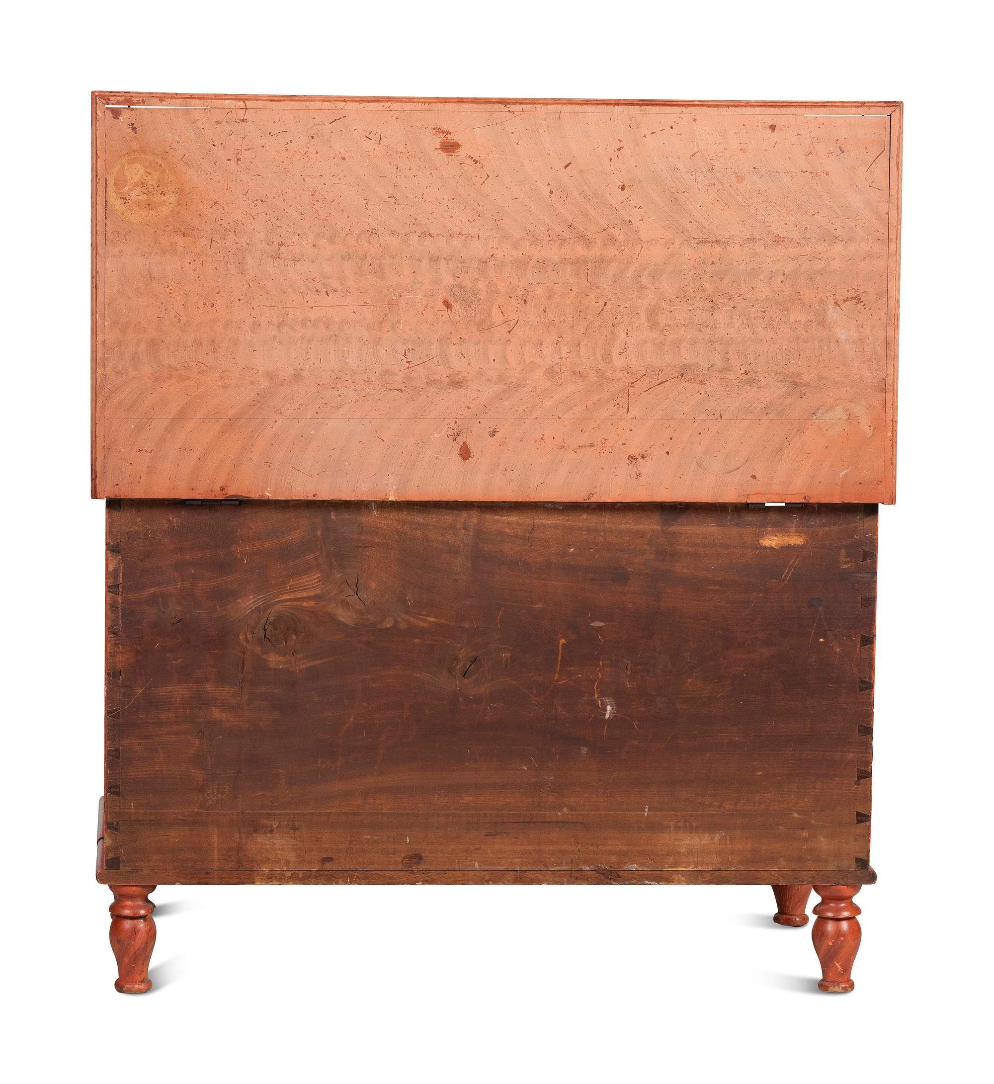 A Late Federal Grain Painted Poplar Blanket Chest