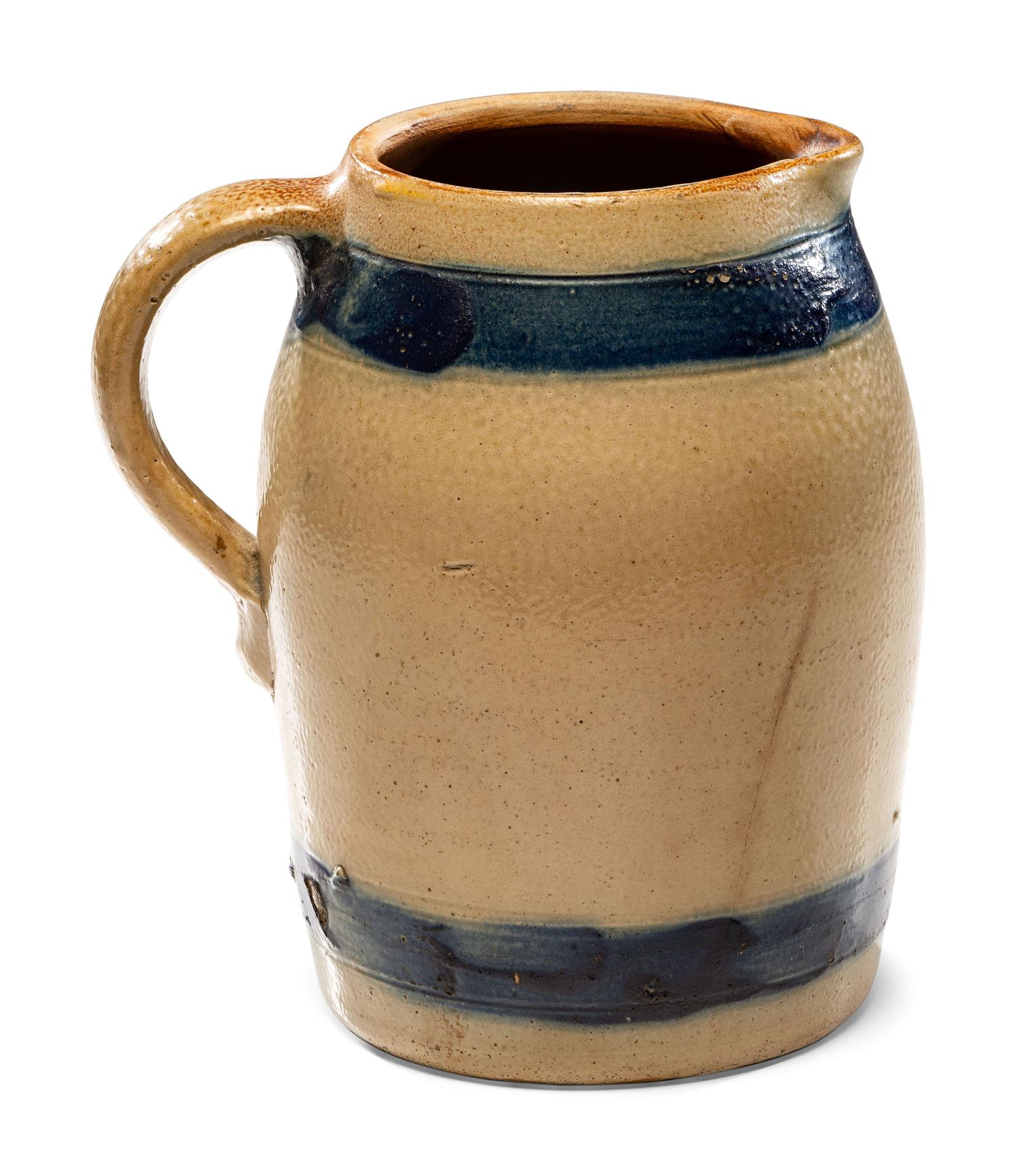 A Cobalt Decorated Stoneware Pitcher