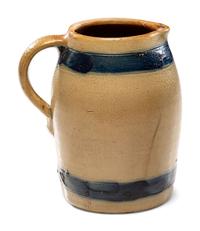 A Cobalt Decorated Stoneware Pitcher