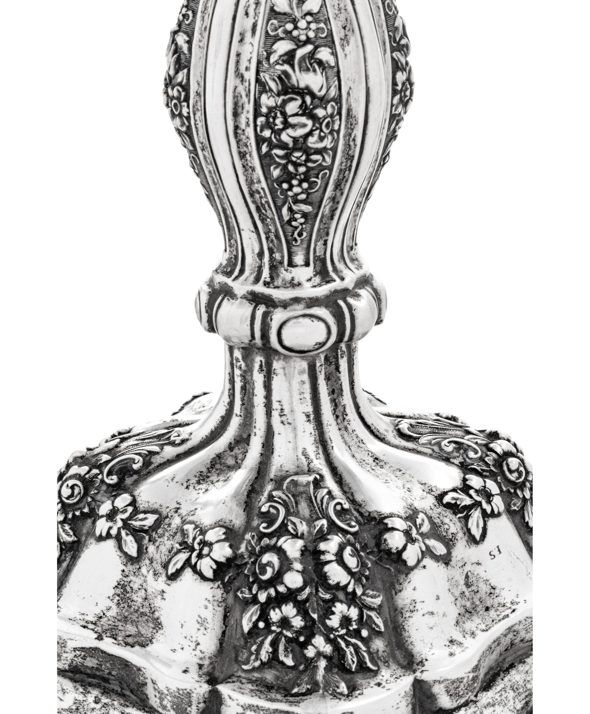 A Pair of Austrian Silver Candlesticks