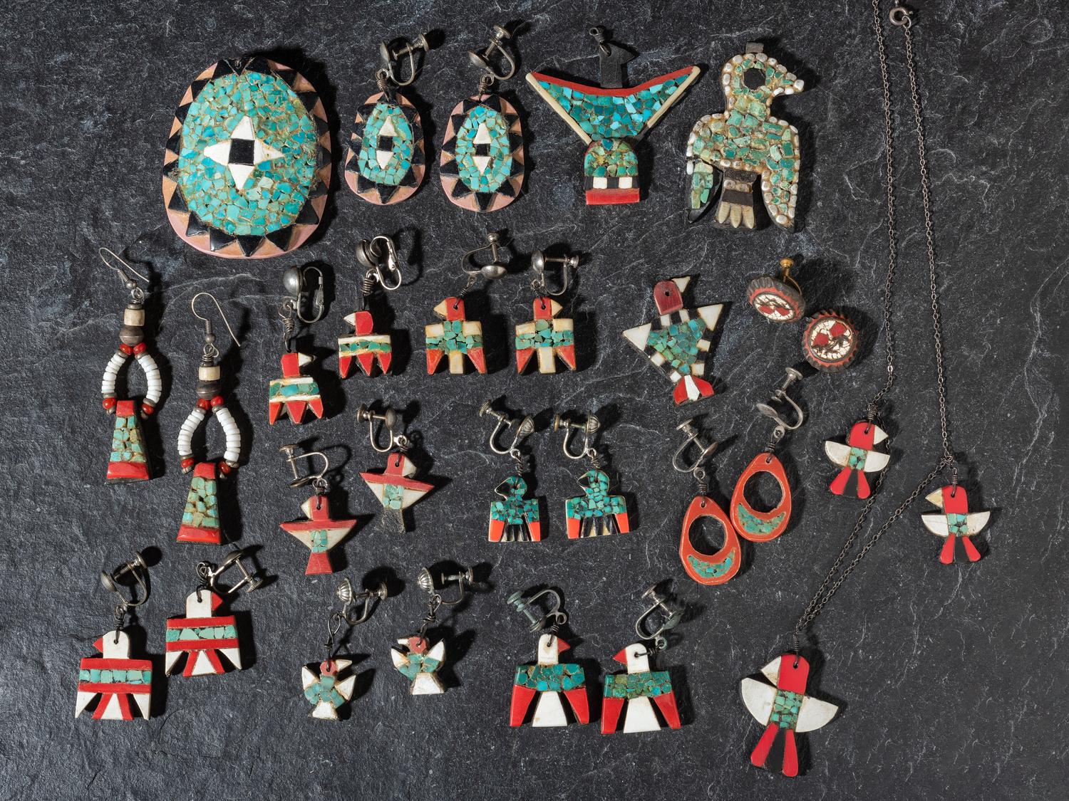 Group of Depression Era Earrings and Pendants