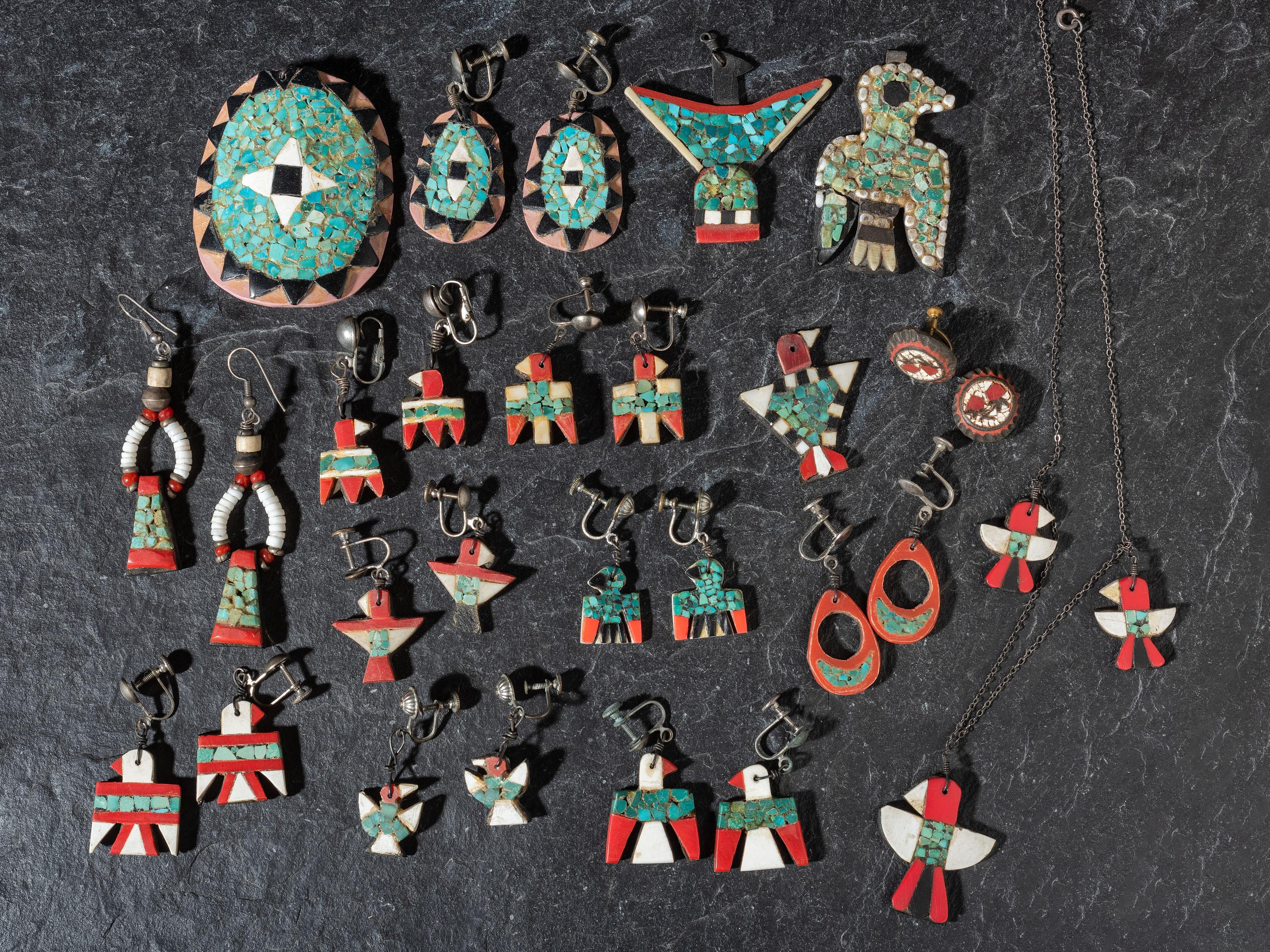 Group of Depression Era Earrings and Pendants
