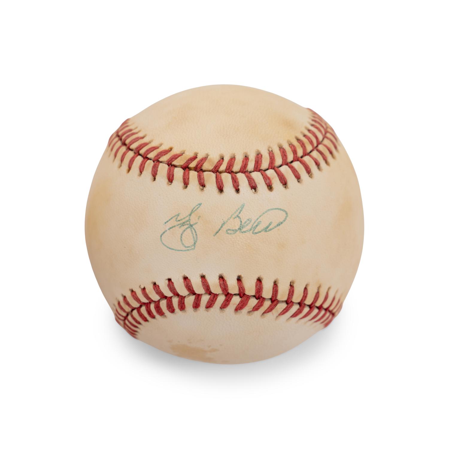 A Mickey Mantle and Yogi Berra Signed Autograph Baseball Collection with 1957 Topps Baseball Card (Beckett Authentication Services)