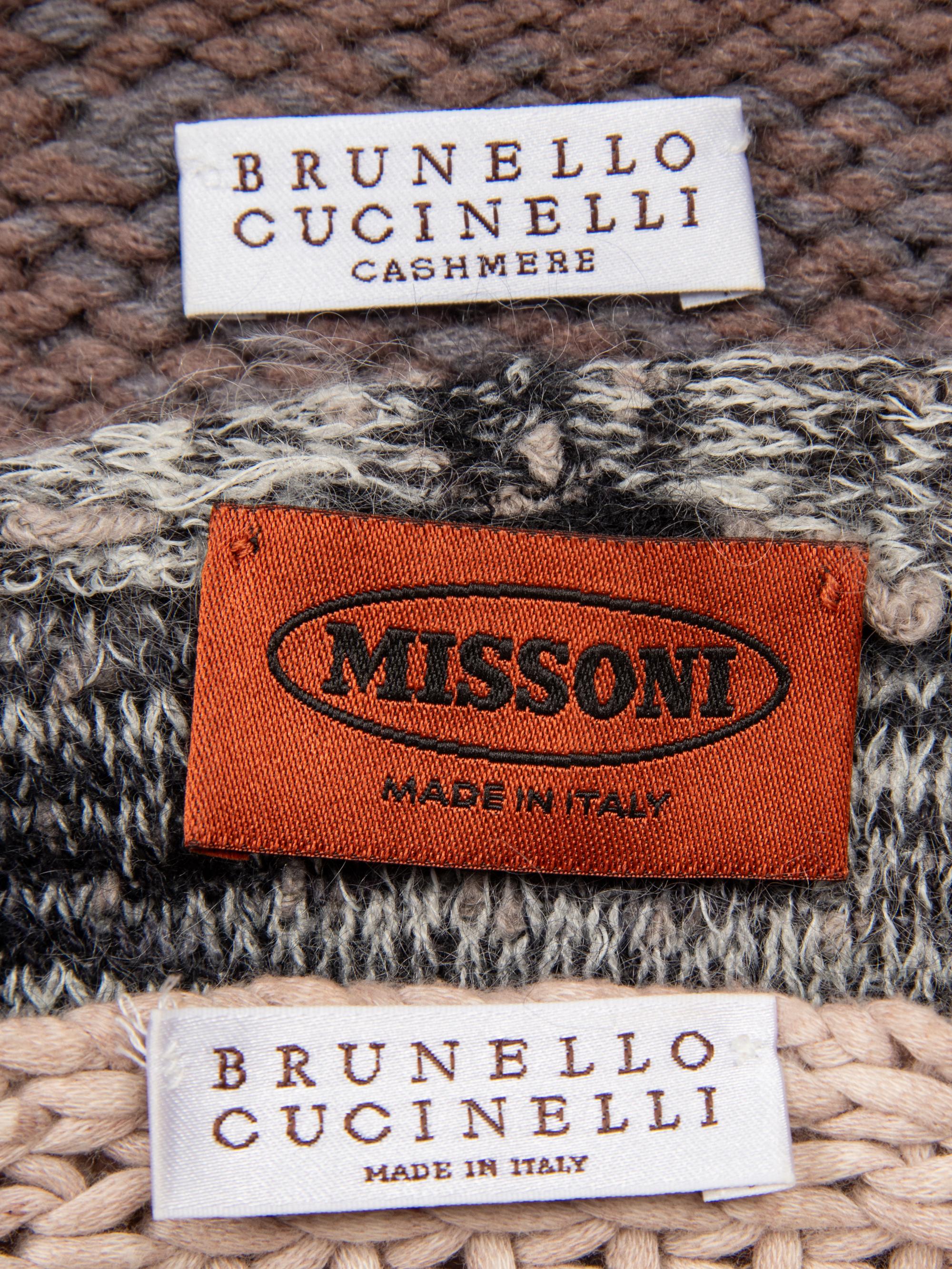 BRUNELLO CUCINELLI & MISSONI, THREE KNIT TOPS