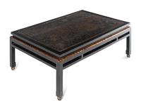 A Chinese Lacquer-Inset Low Table