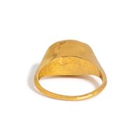 A Roman Gold and Garnet Finger Ring with the Goddess Fortuna Thyche.