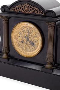 A Gilt Bronze and Slate Mantel Clock Retailed by Tiffany and Co.