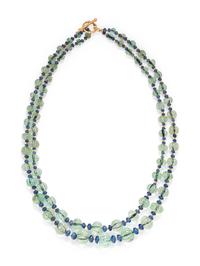 BERYL AND SAPPHIRE BEAD NECKLACE