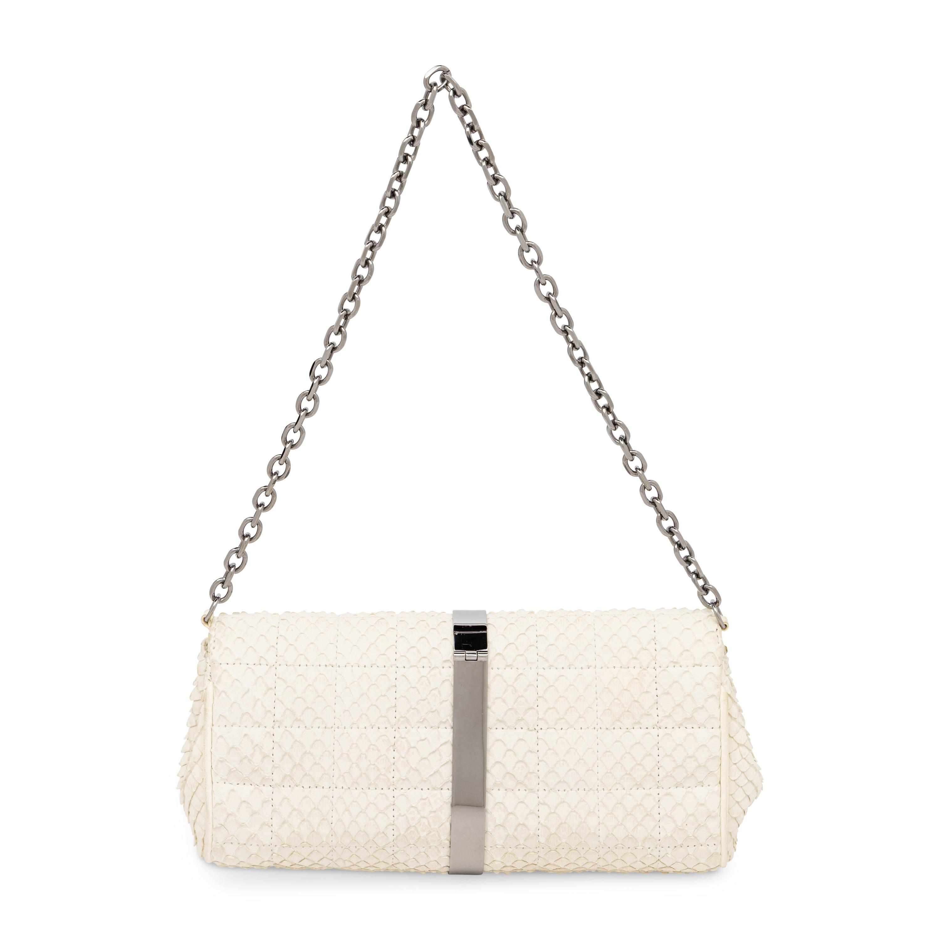 Chanel, Handbag in White Snakeskin