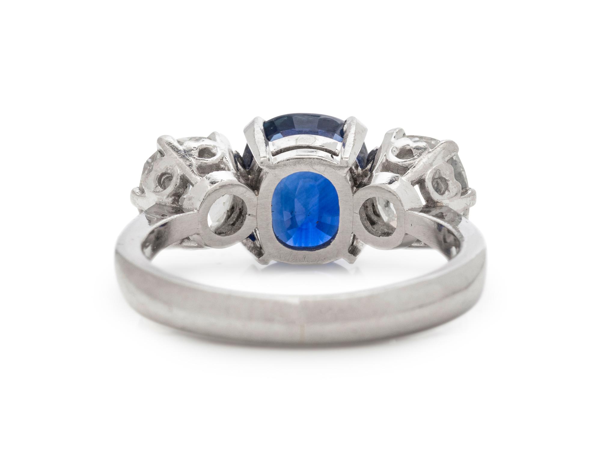 ANTIQUE, BRITISH, SAPPHIRE AND DIAMOND RING