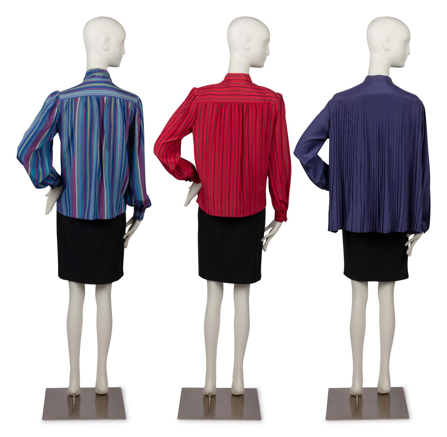 Three Blouses, Gucci, Saint Laurent and Adolfo, 1980s
