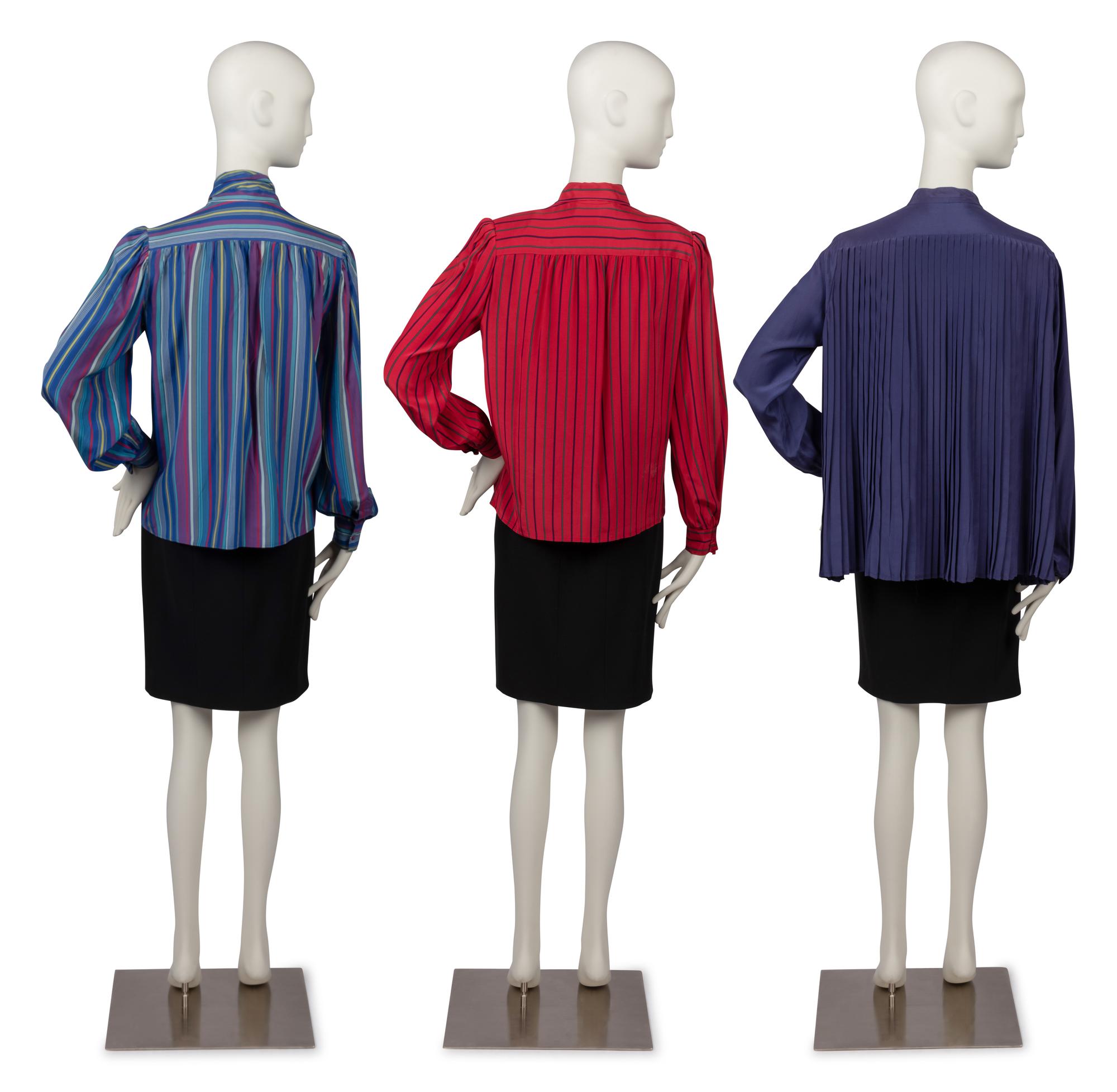 Three Blouses, Gucci, Saint Laurent and Adolfo, 1980s