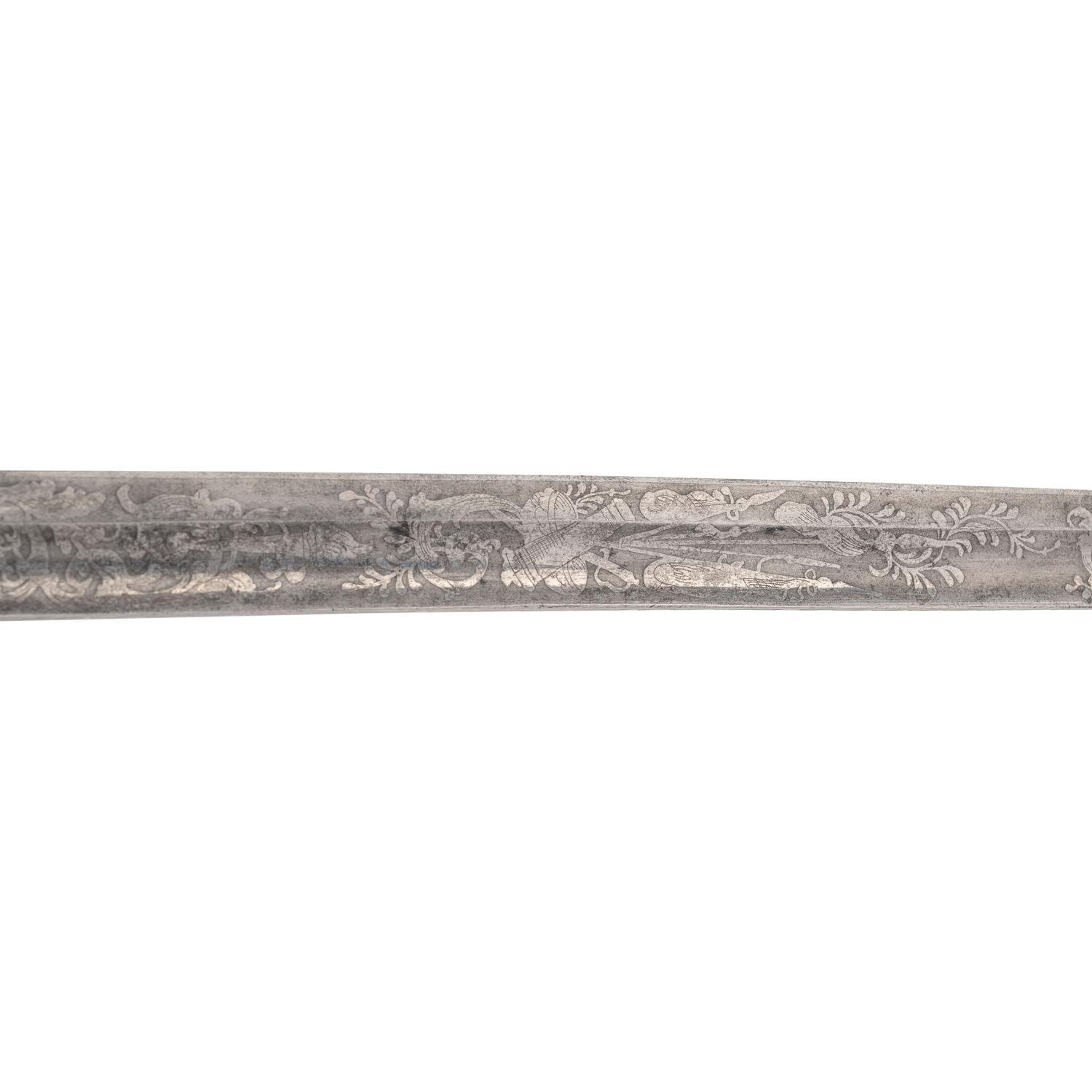 Germanic Chevaulegers Style Saber with Scabbard Inscribed to 1st Lt. O.P. Furgason 27th Indiana Infantry