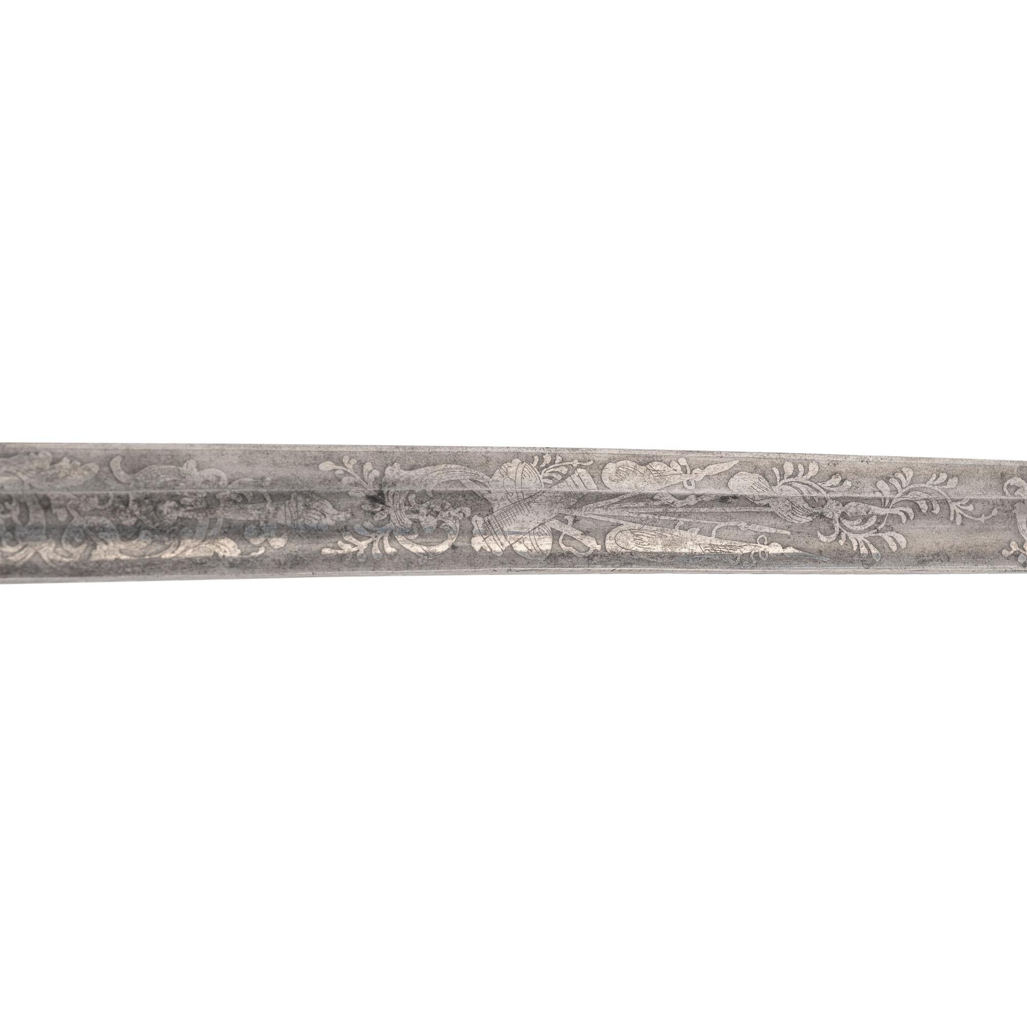 Germanic Chevaulegers Style Saber with Scabbard Inscribed to 1st Lt. O.P. Furgason 27th Indiana Infantry
