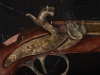 A Pair of Sgraffito Paintings of Pistols
