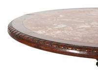 A Mahogany Center Table with Inset Marble Top
