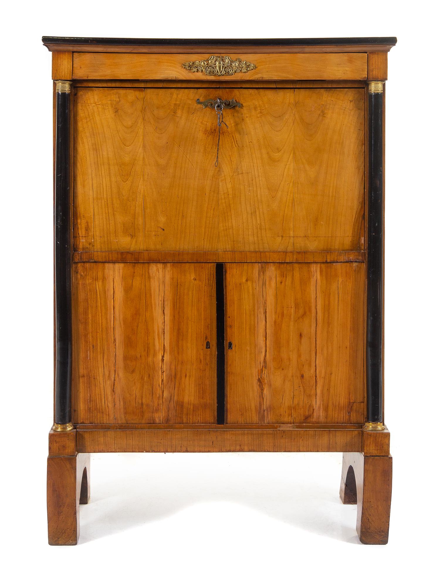 An Empire Gilt Metal Mounted and Parcel Ebonized Secrétaire à Abattant — Possibly French or Austrian, Early 19th Century