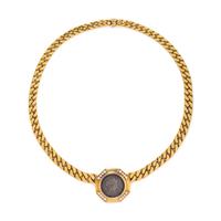 BVLGARI, YELLOW GOLD, COIN AND DIAMOND 'MONETE' NECKLACE