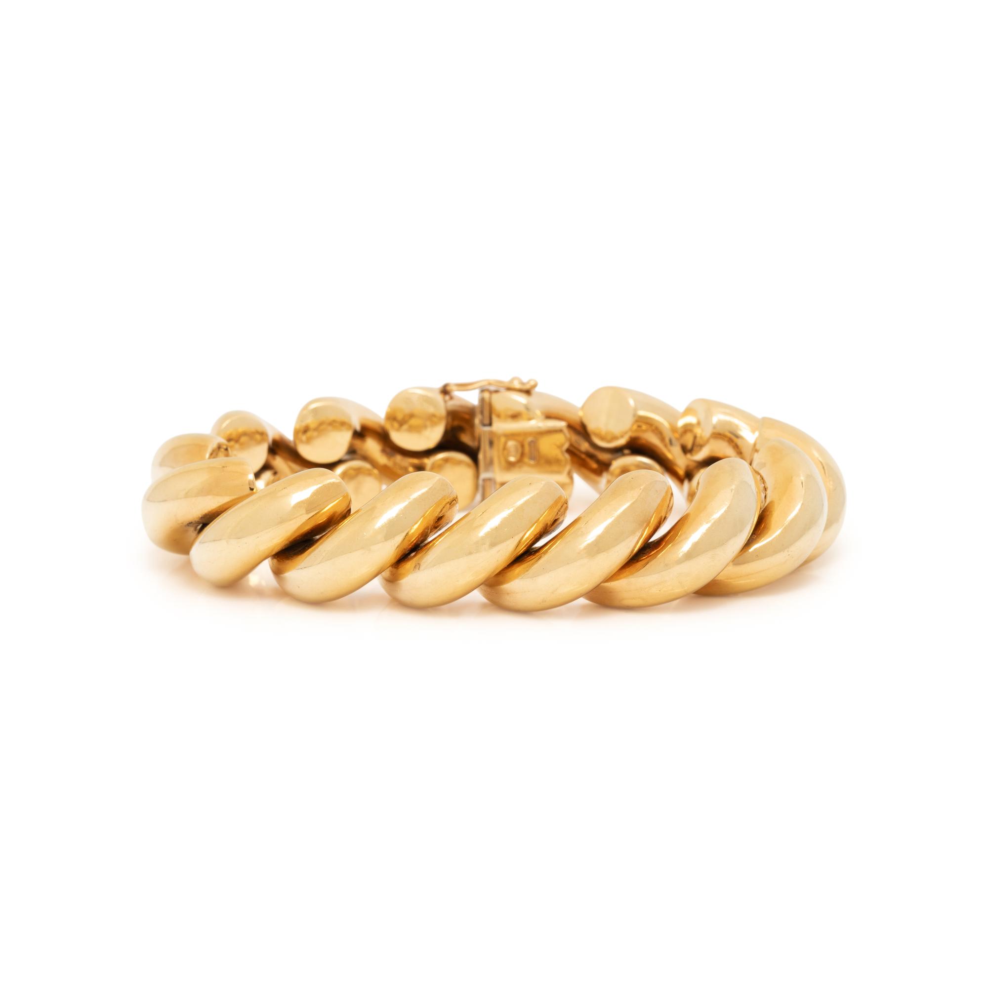 ITALIAN, YELLOW GOLD BRACELET