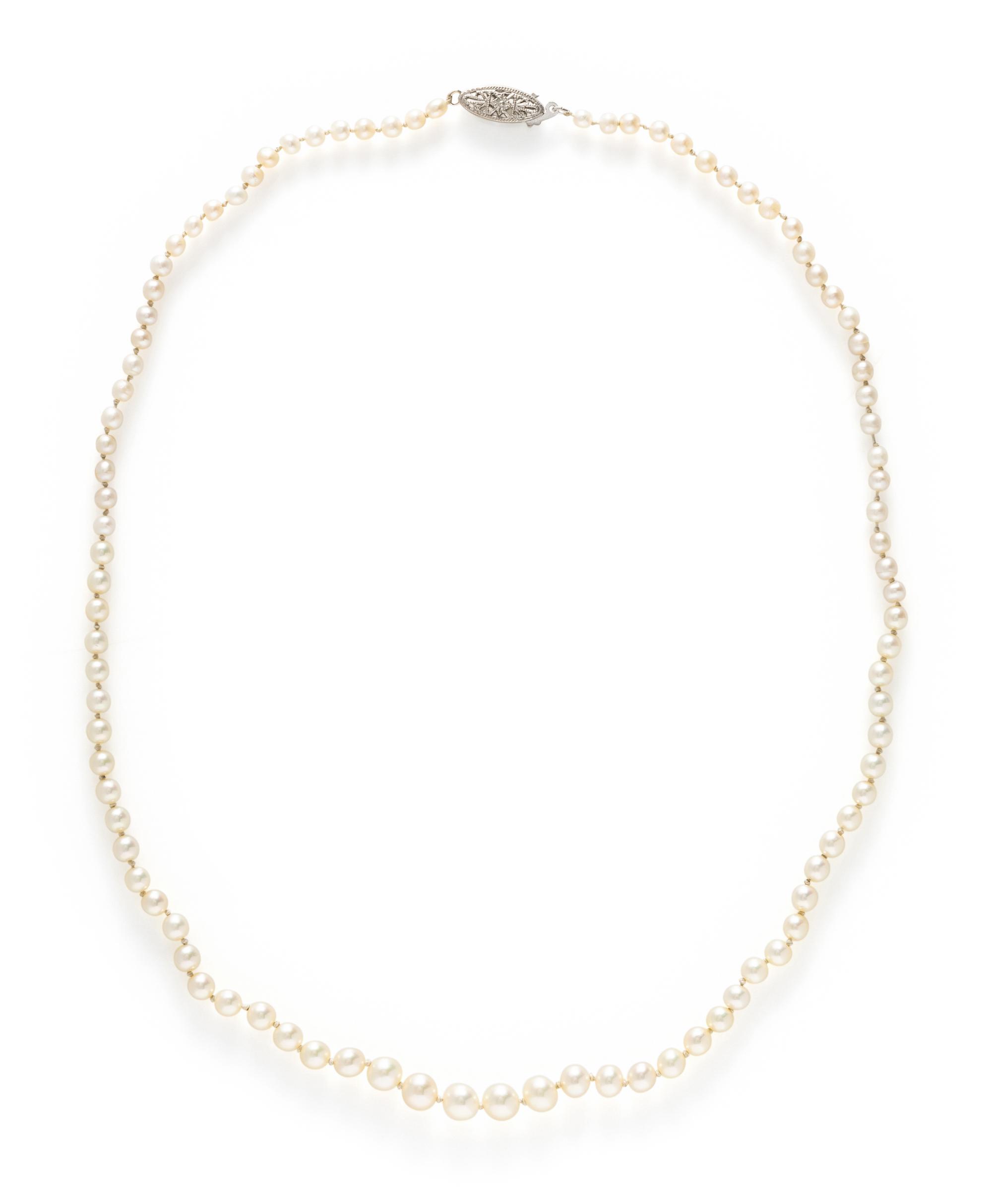 NATURAL AND CULTURED PEARL NECKLACE