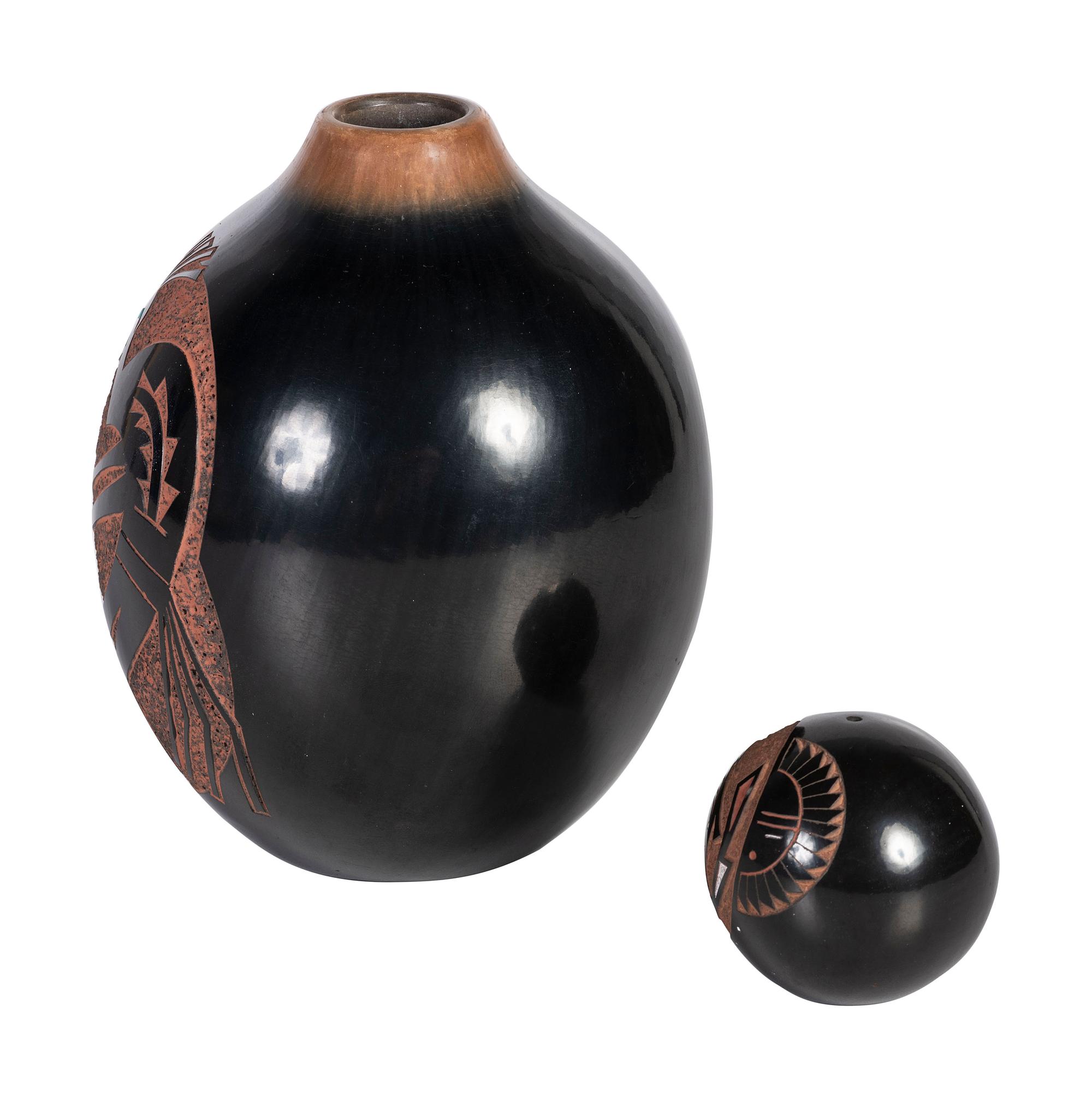 Santa Clara and San Ildefonso Pottery Jars