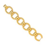 A Yellow Gold Link Bracelet, 34.60 dwts.
