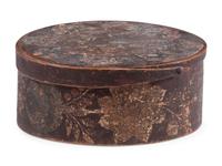 A Polychrome Paint and Floral-Decorated Splint Box