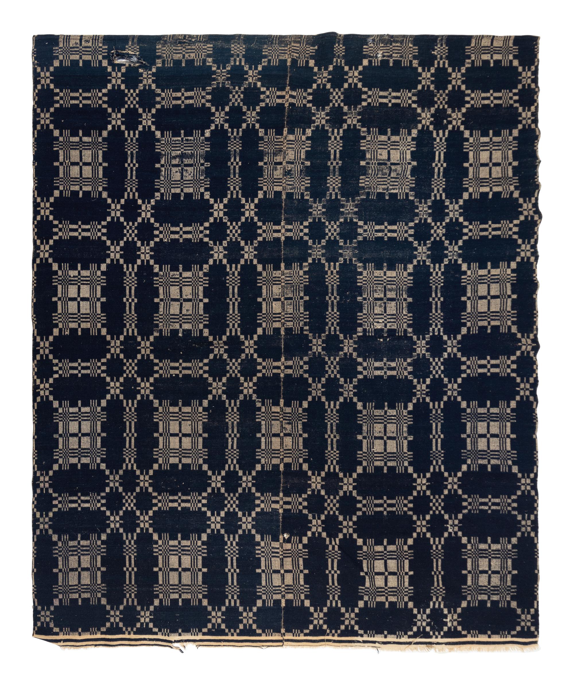 Three Cotton and Wool Jacquard Coverlets