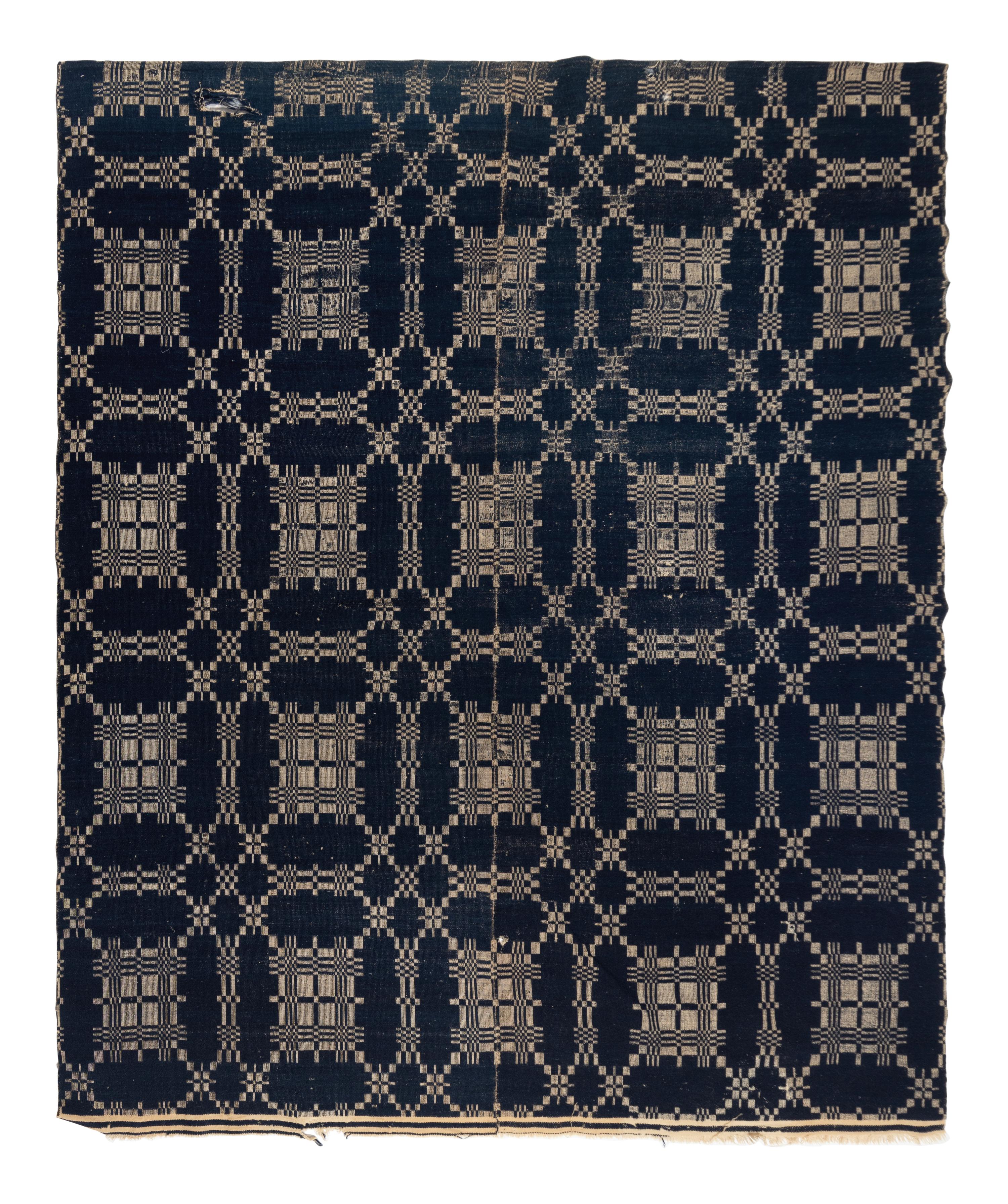 Three Cotton and Wool Jacquard Coverlets