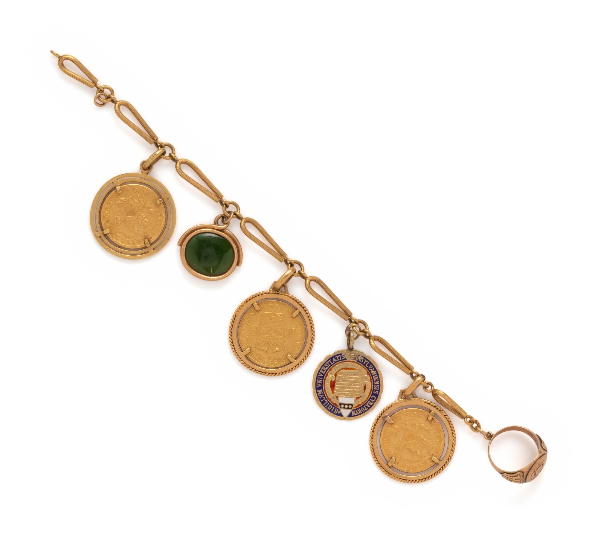 YELLOW GOLD CHARM BRACELET