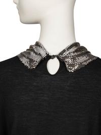 Chanel, Cashmere Shirt with Removable Metal Mesh Scarf