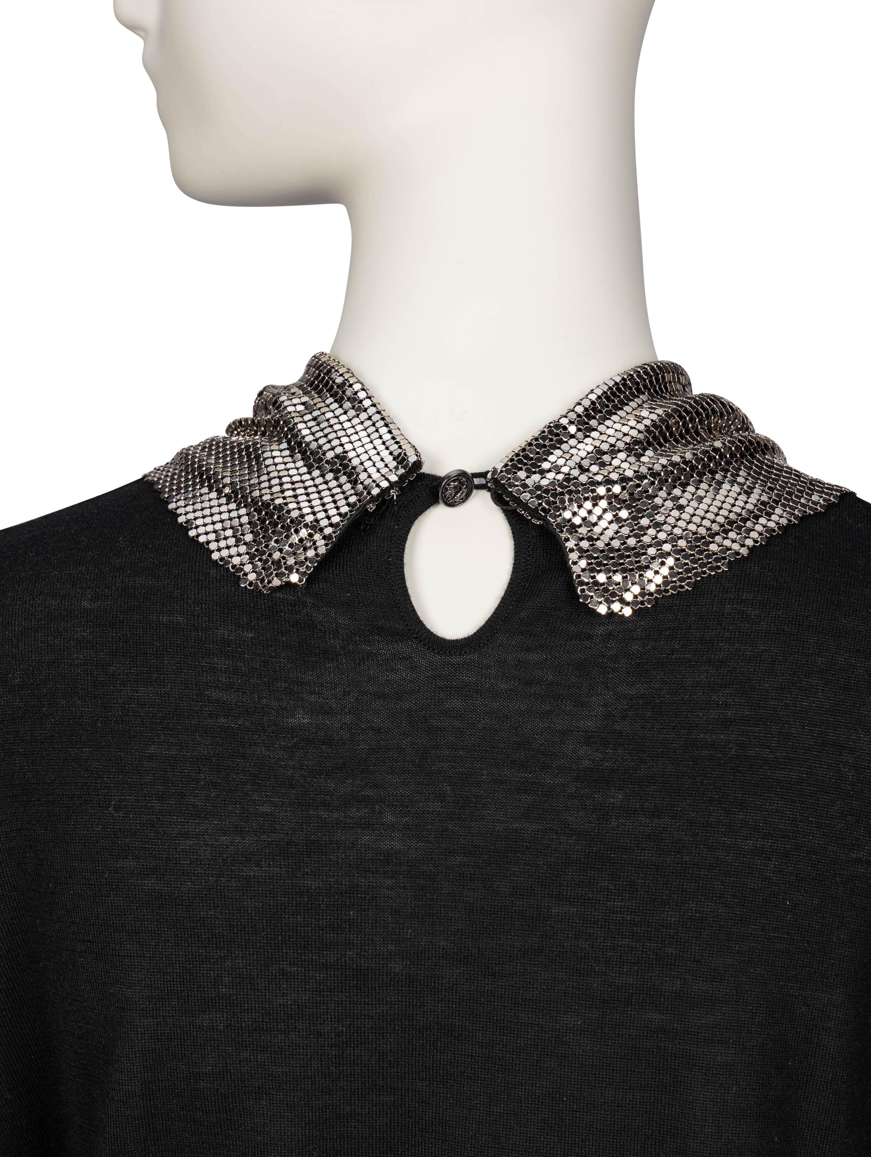 Chanel, Cashmere Shirt with Removable Metal Mesh Scarf