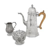 An English Silver Three-Piece Coffee Service