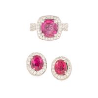 COLLECTION OF DIAMOND, PINK SAPPHIRE AND TOURMALINE JEWELRY