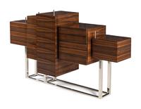 A Fermin Verdeguer for DARC Macassar Ebony and Chrome Brancusi Cabinet