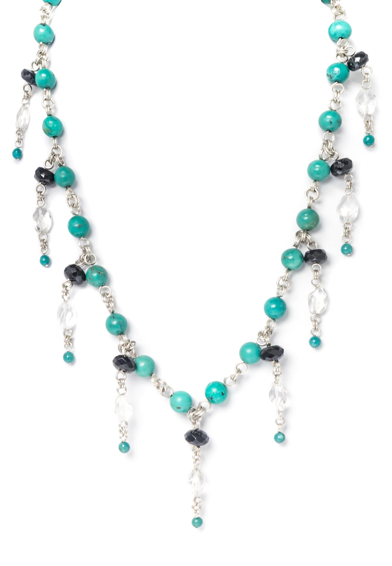 A Collection of Sterling Silver, Turquoise, Onyx and Rock Crystal Jewelry, 84.20 dwts.