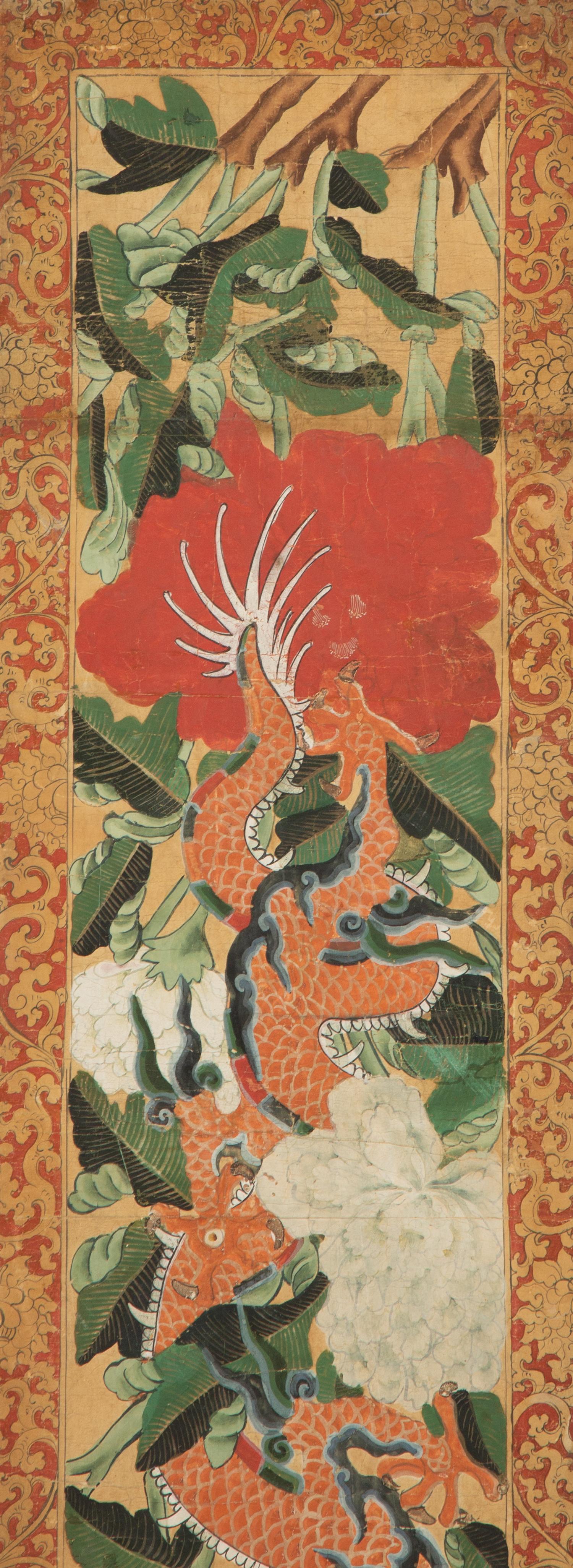 A Set of Eight Gilt Framed Chinese Wallpaper Panels