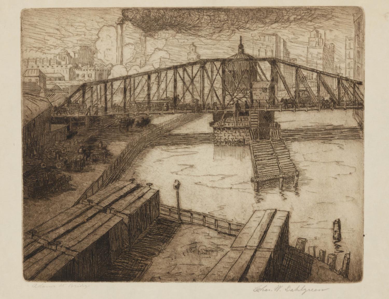 Adams St. Bridge and Untitled (Snow Scene)