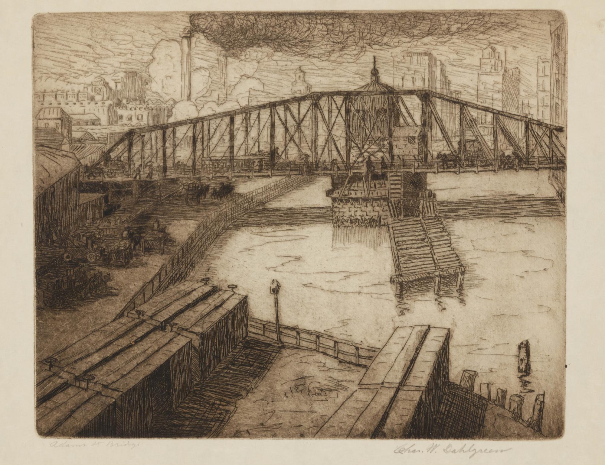Adams St. Bridge and Untitled (Snow Scene)